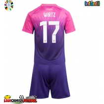 Camisa de Futebol Alemanha Florian Wirtz #17 Equipamento Secundário Infantil Europeu 2024 Manga Curta (+ Calças curtas)